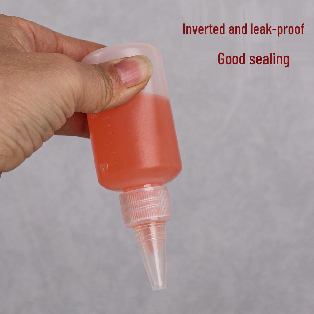 Graduated Food Grade PE Squeeze Bottle with Pointed Spout for Sauces, Paints, and More
