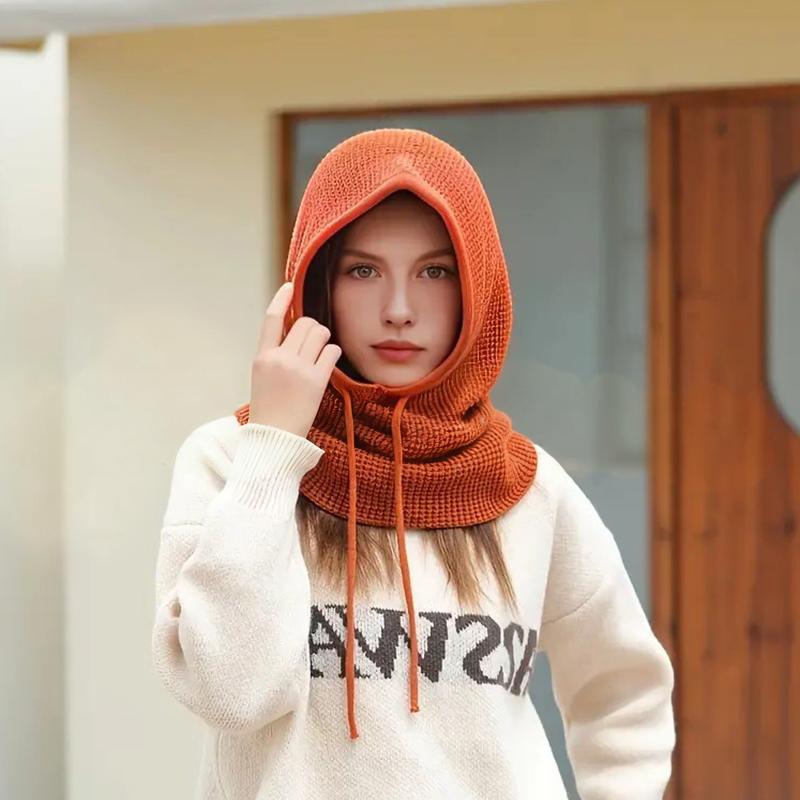 Dzianinowy szalik z kapturem dla kobiet Jesień i Zima Gruby i Ciepły Z nausznikami