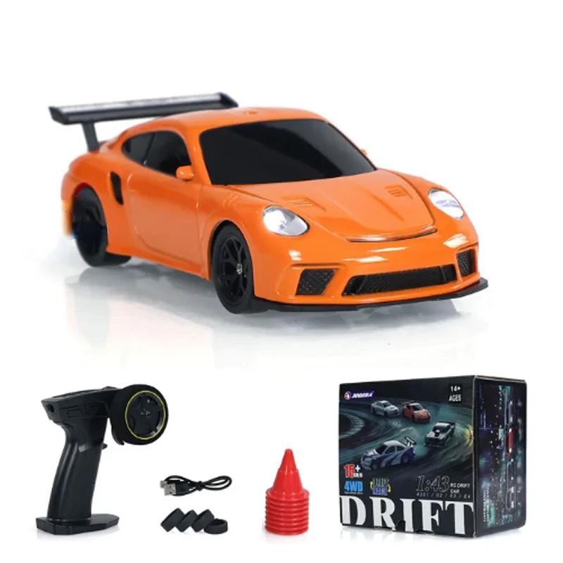 2,4G RC Drift Car 1/43 4WD Fjernkontroll Bil Høyhastighets Firehjulstrekk Radiostyrt Mini Racing Bil Modell Gutt Lekegave Gave