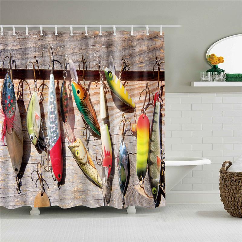 Animals Octopus Wolf Lion Seahorse Turtle Shower Curtains Bathroom Curtain Frabic Waterproof Polyester Bathroom Curtain Hooks