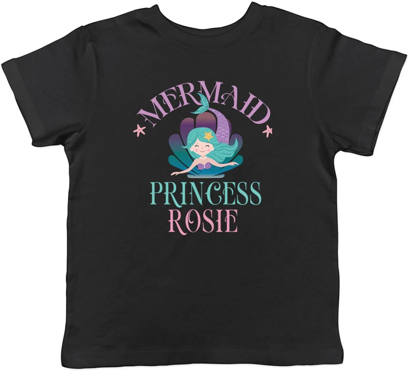 Personalised Mermaid Princess Childrens Kids T-Shirt Boys Girls 130