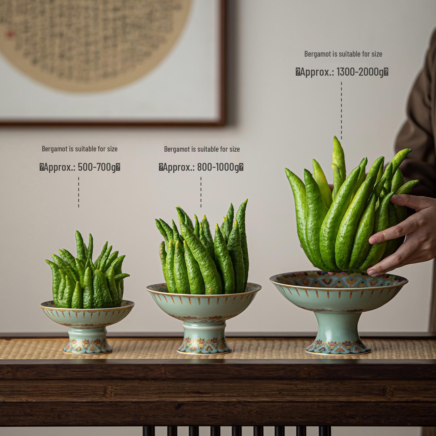 Zen Lotus Ceramic Bergamot Tray - Offering Dish and Flower Pot Base.