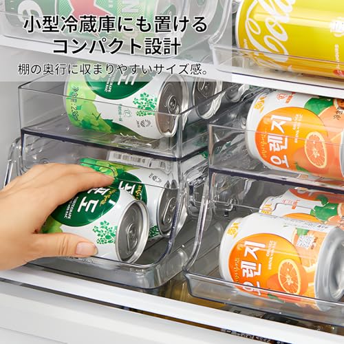 Riblind Can Storage Rack for Refrigerators | Holds Up To 10 350ml Cans, Washable, Compact Design, Fits Small Refrigerators, Space-Saving Storage Rack