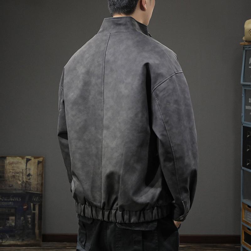 Men's High-End Retro Leather Motorcycle Jacket - American Style, Casual PU Outerwear