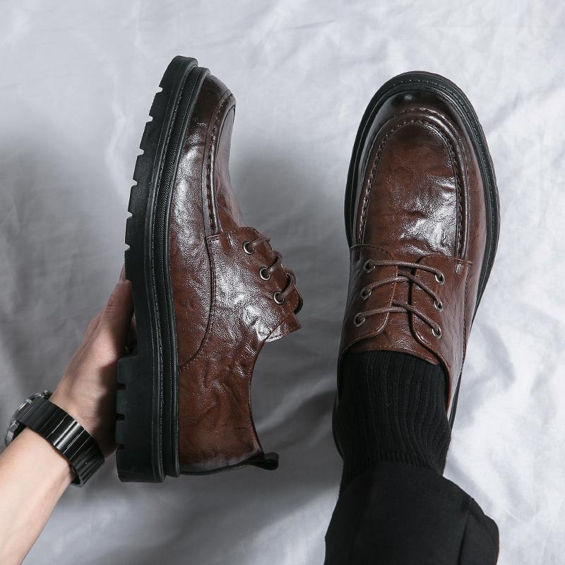 Pantofi Casual Dermis Versiune Coreeană pentru Bărbați, Confortabili pentru Condus, Pantofi Formale de Birou, Marcă de Modă, Pantofi Confortabili din Piele, Pantofi de Nuntă