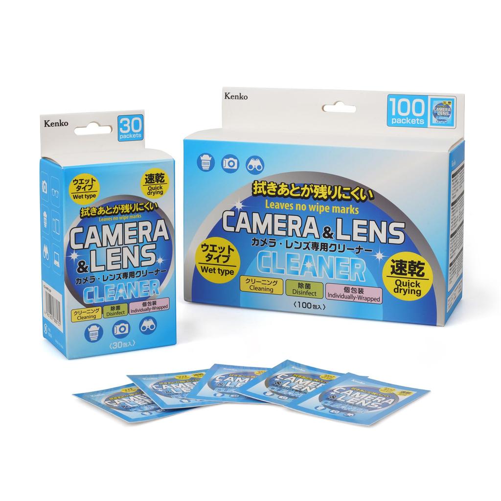 Kenko Camera and Lens Cleaner Wet Type 100 Pack Quick-Drying Disinfectant Individually Packaged Glasses and Smartphone Cleaning 888148