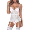 Fashion Women Bustier Corset Sexy Girdle Waist Cincher Bodydoll White Lingerie