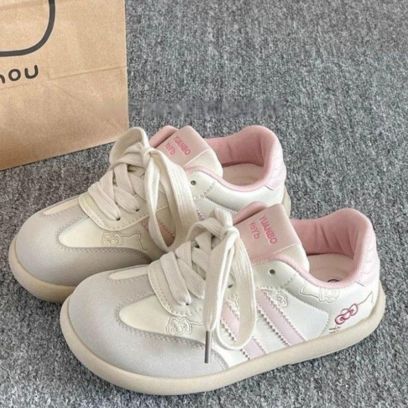 Little White Shoes Women's 2025 Summer New Pink Ugly Cute Moral Training Shoes Chic Niche Korean Version Round Head Learning Casual Board Shoes