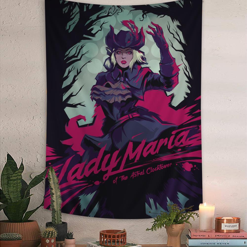 

Bloodborne Game Tapestry Anime Tarot Hippie Wall Rugs Dorm Wall Hanging Sheets Art Printing Japanese l Tapestry Anime 74x94cm(29x37in)