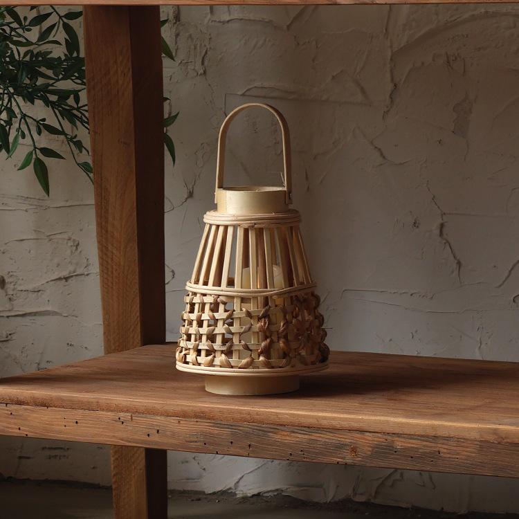 Chinese Bamboo & Rattan Woven Lantern: Handheld & Desktop Lantern for Festival Decor and Atmosphere