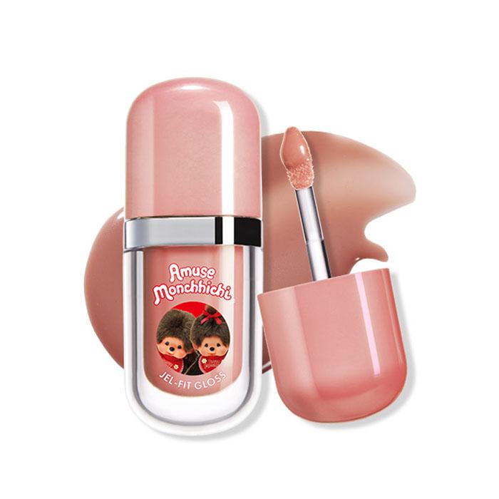 [Сотрудничество Monchhichi / Подарок: Бальзам для губ с кольцом] AMUSE Jel-Fit Gloss 01 Овсяно-ванильный Глосс 01 Oat Vanilla Gloss