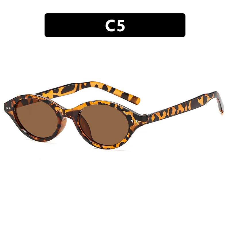 Simple Small Oval Frame Sunglasses for Women and Men Party Gatherings Beach Travel Walk The Show UV Protection Shades Glasses