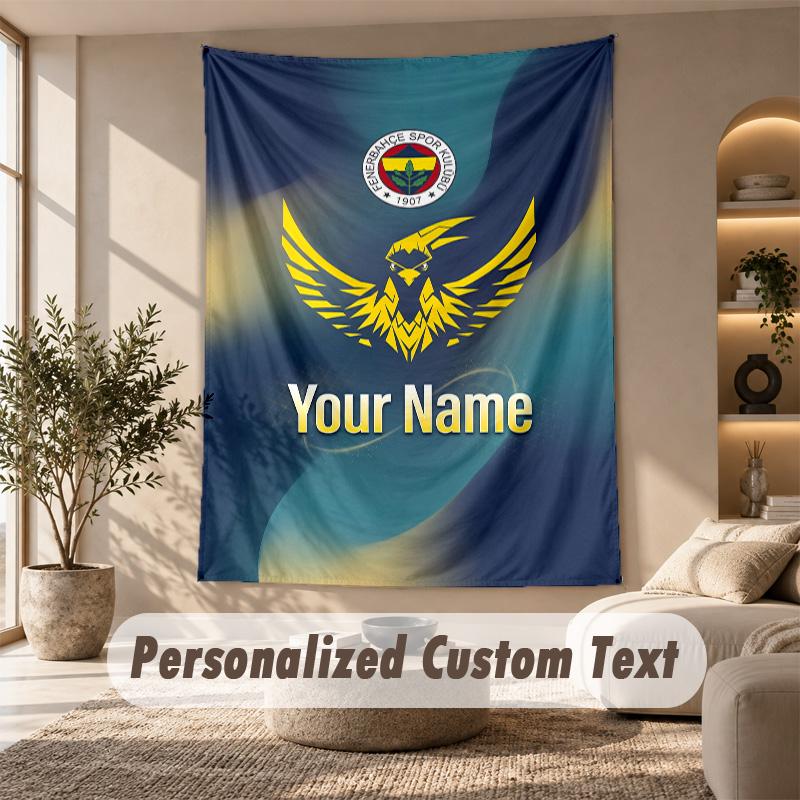 Tapestry Custom Name Text, Wall Hanging Tapestry Home Room DecorFenerbahçe FC