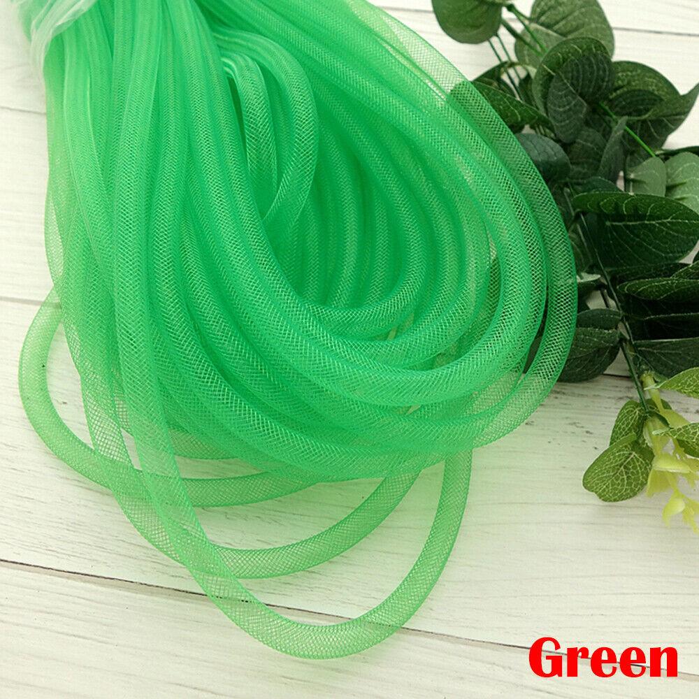 

10M Mesh Tube Ribbon Tubing Hair Design Christmas Holiday Wreath Crafts Tubular Horsehair Crinoline Tube Crin net accessories 6MM