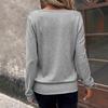 Casual Loose Long Sleeved Solid Color Square Neck Women's T-shirt Daily Office Elegant Commuting Style Autumn Top