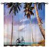 High-Density Blackout Curtains, Beach Curtains, Coconut Tree Seaside Series 3 Digital Printing Blackout Curtains