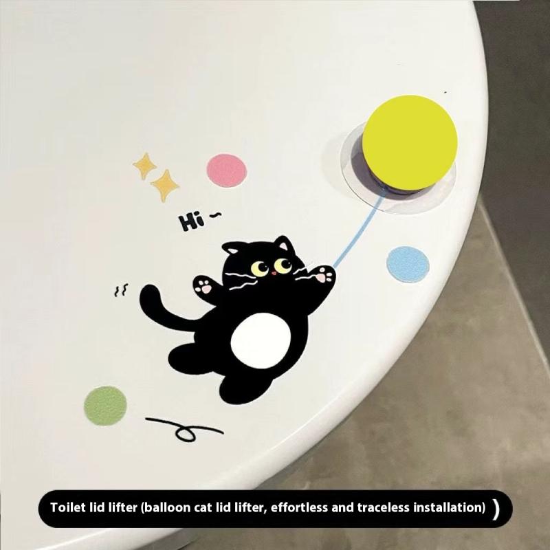 

Открыватель чехла сиденья унитаза в форме кошки, ручной, в форме шара, подъемник крышки, гигиенический инструмент для ванной комнаты