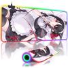 Anime Kaguya-sama Large Non-slip Mouse Pad LED Backlit Shinomiya Kaguya Leopard Mouse Pad Table Overwatched Gaming Keyboard Mat