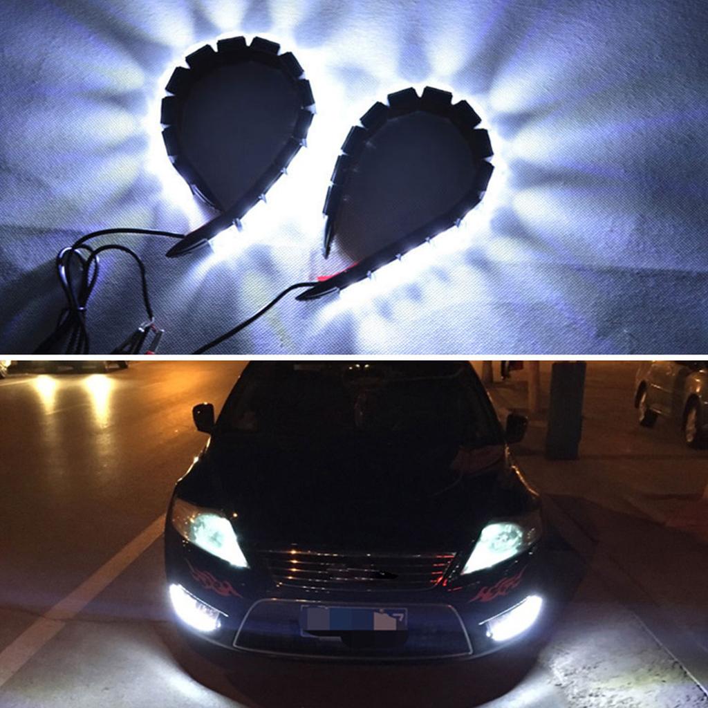 2 Stück Auto-Nebelscheinwerfer IP65 Wasserdicht Super Helles Fahrlicht Weiß 12V 9 LED Geringer Stromverbrauch Tagfahrlicht für Auto