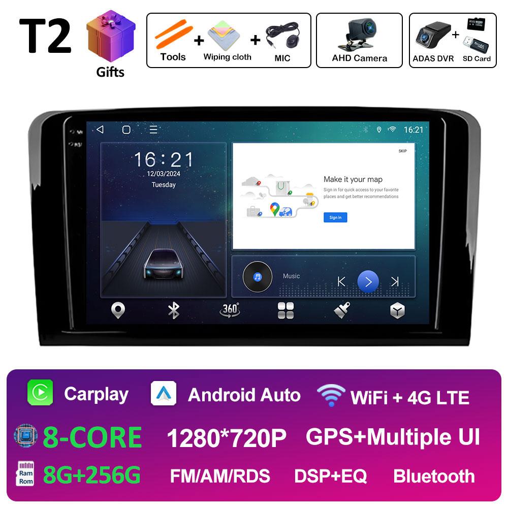 Player Radio Video Multimedia Auto Android 14 Pentru Mercedes Benz CLASS ML W164 Wireless Carplay Ventilator Răcire DSP Stereo Accesorii