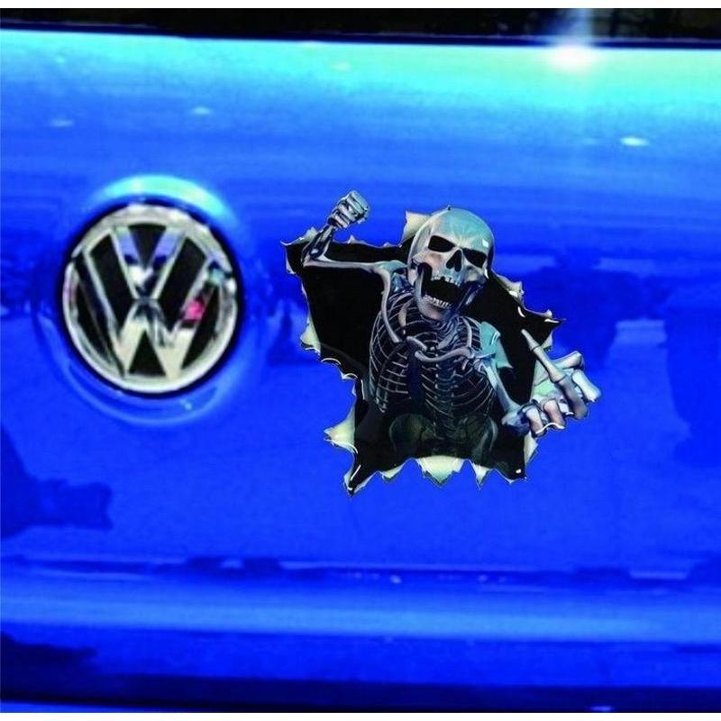 Creative Skull Personalized Car Stickers Halloween Car Decor Self-adhesive Car Stickers Motorcycle Car Skull Graffiti Stickers