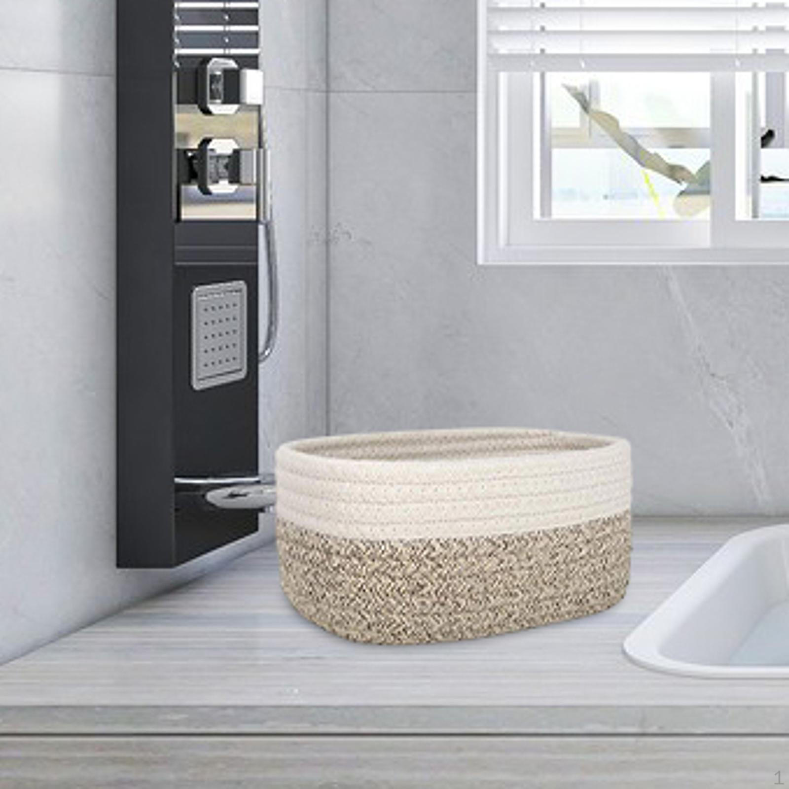 

Корзина из хлопкового каната, предназначенная для организации полок, вариант хранения косметики и предметов для домашних животных 20cmx15cmx11cm