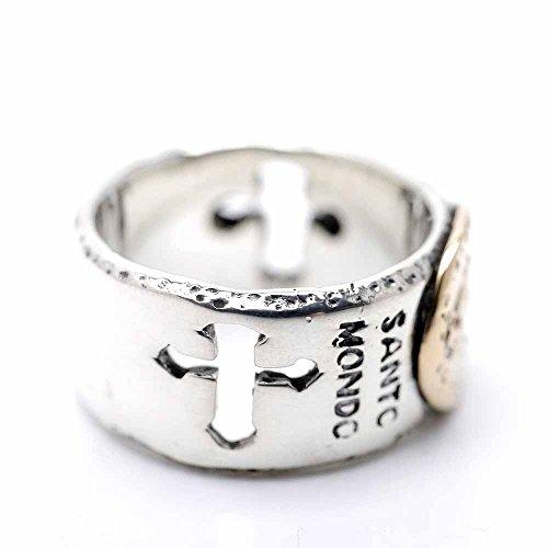Silver One Miraculous Medal Flat Cutout Cross Maria Sterling Silver 925 Ring for Men [Size 19] Christian Miraculous Medal Ring