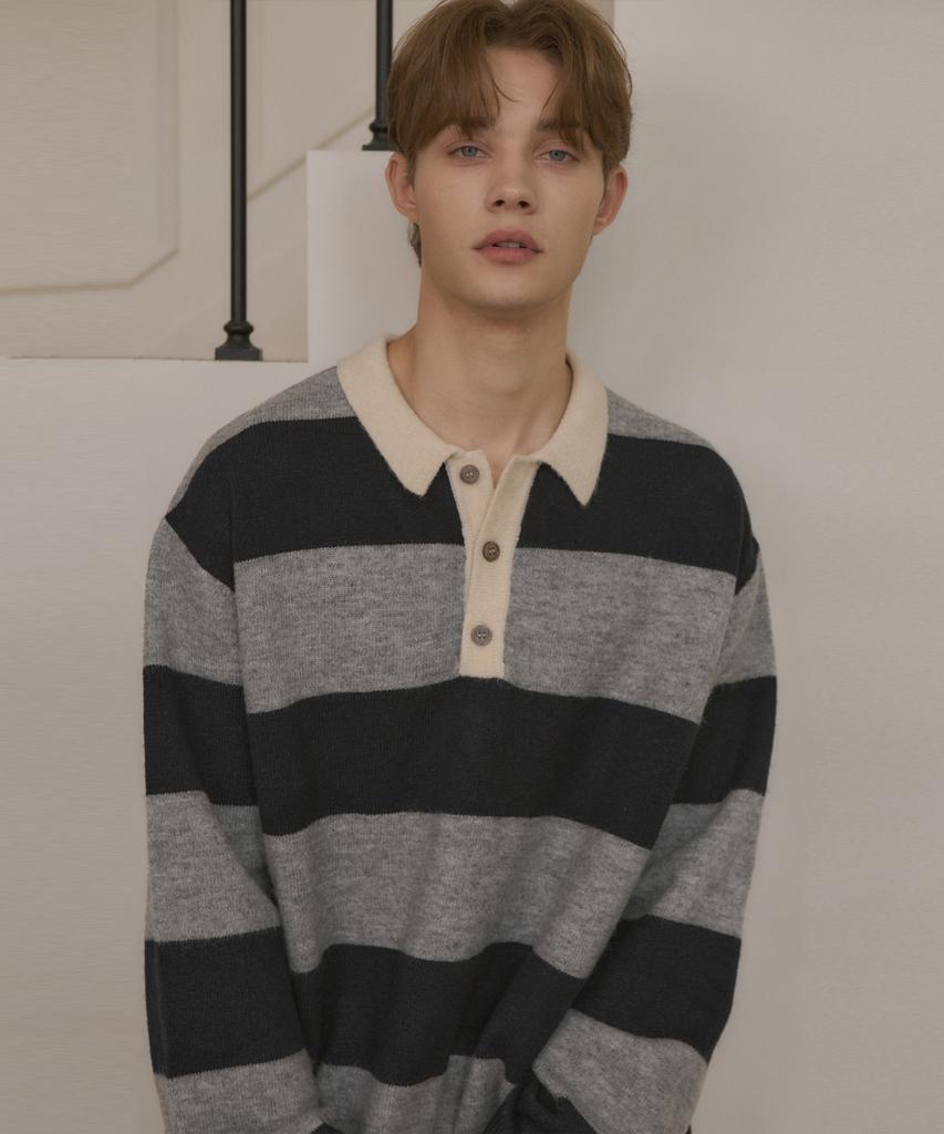 Wednesday Oasis Always Striped Collar Knit (2 Colors)