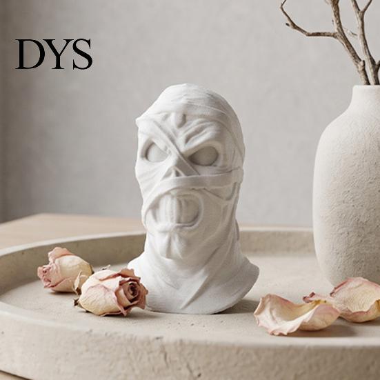 Dark Style Desktop Decor 3D Printed Mummy Figurine, Spooky Evil Head Statue, Halloween Portable Statue Ornament for Home, Living Room, Office
