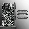 Black & White Floral Lace Glass phone case mobile phones for iphone 17 pro max cover for iPhone 17 16 15 14 13 12 11pm Pro Plus