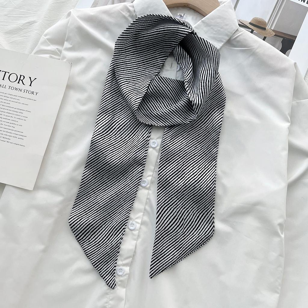 Spring With Professional Shirt Scarf, Foreign Style Decorative Bag, Tied Hair Ribbon, Long Silk Scarf