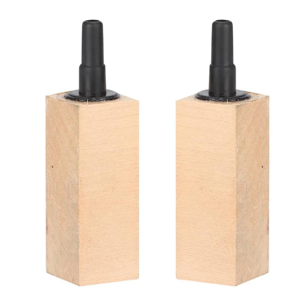 2PCS Set Wood Wooden Air Bubble Stone Cylinder Fine Bubbles Natural Wooden Diffuser Fine Mist Air Stone Diffuser Aquarium