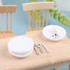 1:12 Dollhouse Miniature Plate Knife Fork Spoon Set Doll Kitchen Tableware Decor