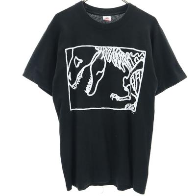 Lata 80. Wyprodukowany w USA Vintage T-shirt z krótkim rękawem M czarny Męski Używany
