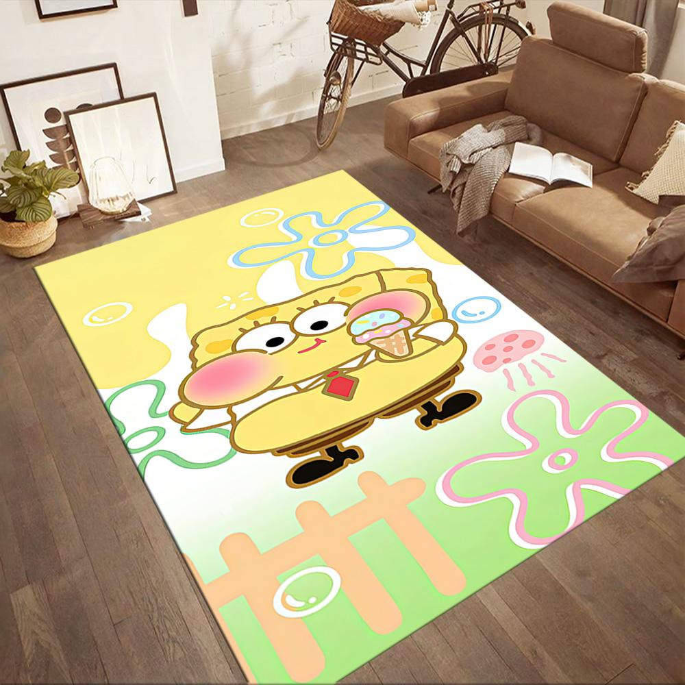 Spongebob Reading Adventure Square rugs are a great choice for living rooms, bedrooms, home décor, and as gifts.