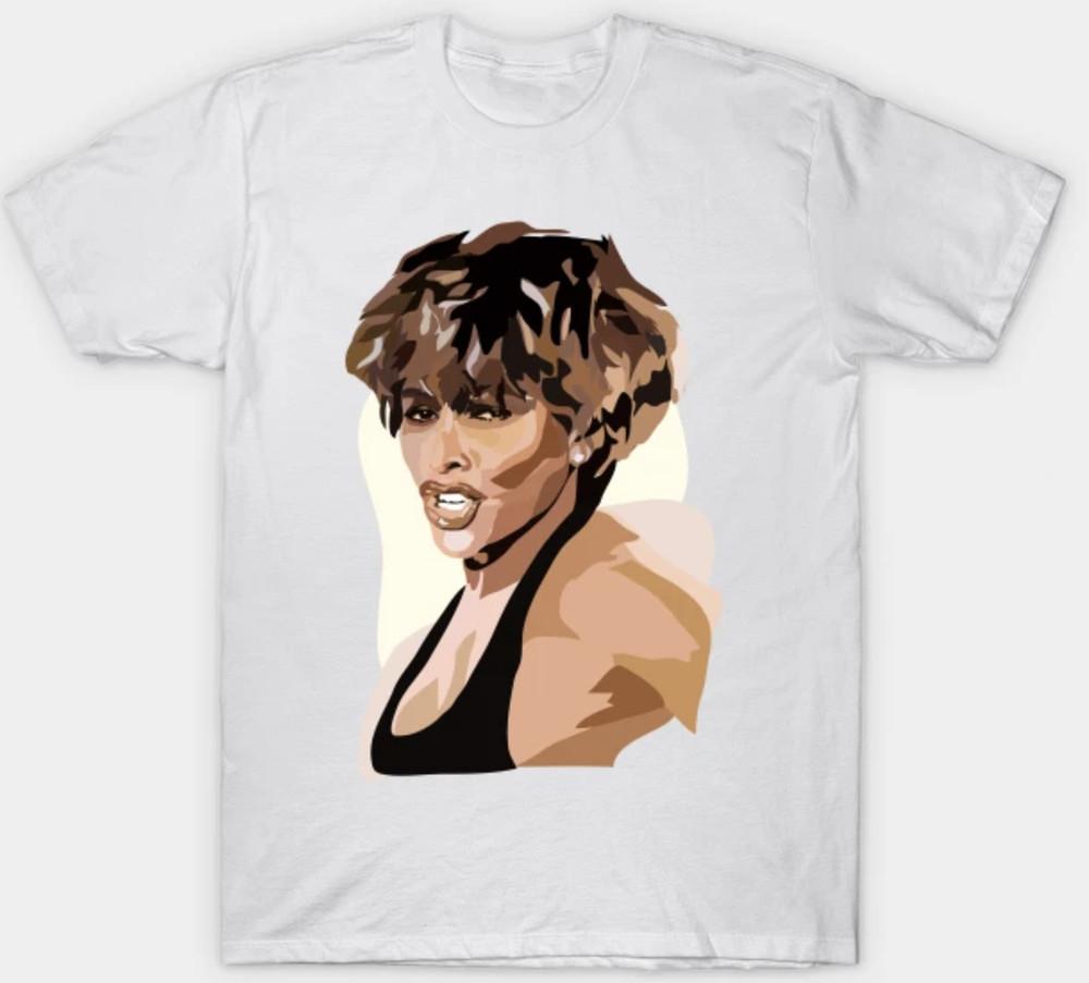 Tina Turner Rock n Roll Music  Adult S-3XL White Fan Art Unisex T-Shirt XXXXL