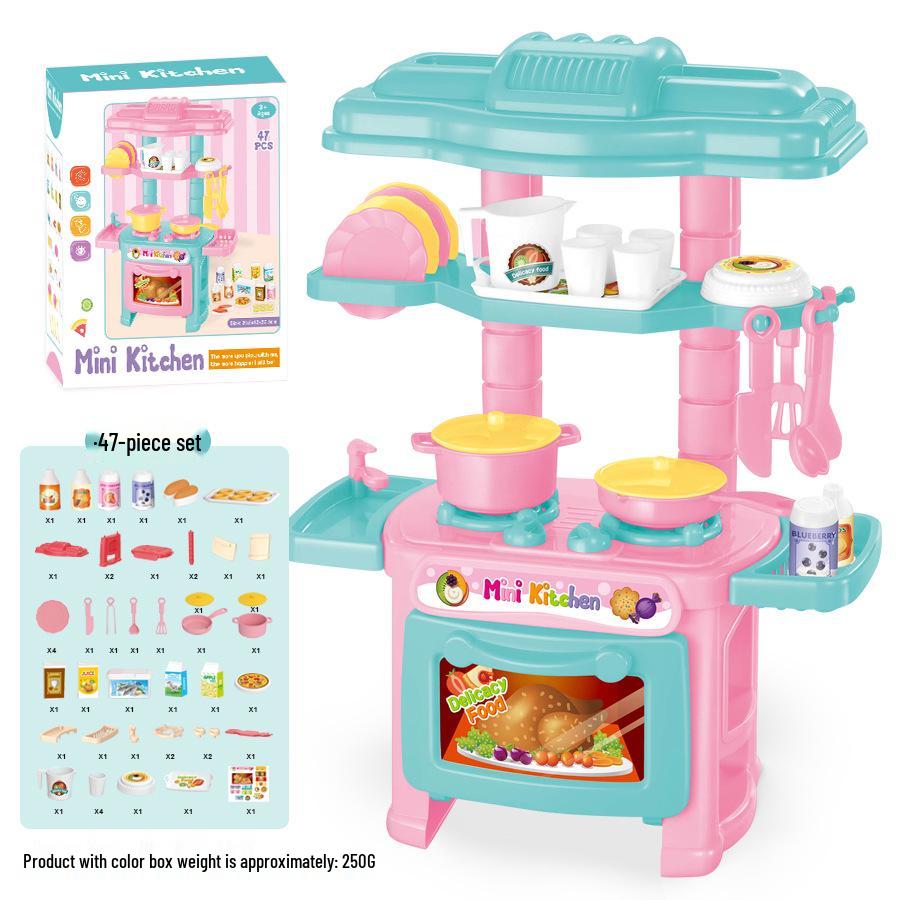

Children s Pretend Play Kitchen Set: Mini Cooking Pot, Oven & Dining Table Cookware