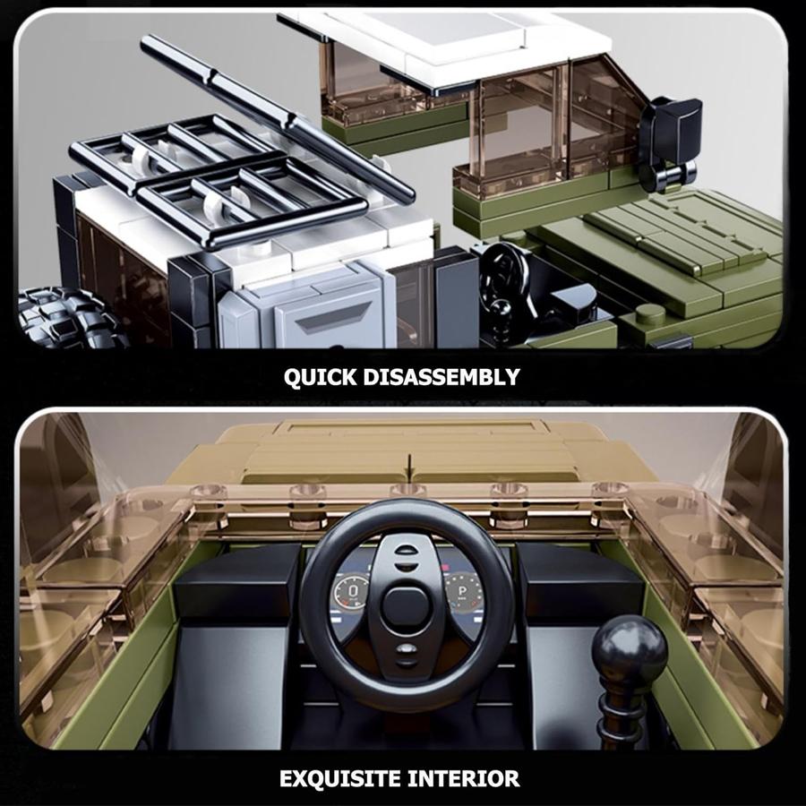 317 stk terrengkjøretøymodell byggeklosser monteringsleker SUV Tank Urban Med figurer Billeker For barn Gaveeske