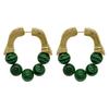 1 Pair Vintage Turquoise Earrings Stylish Retro Design Hypoallergenic Copper Sensitive Ear Friendly Earrings