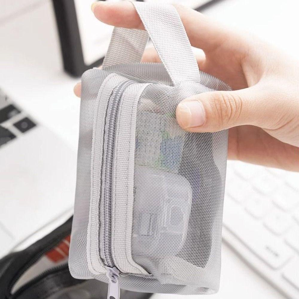 Transparent Mesh Storage Bag ID Credit Card Holder Transparent Cosmetic Bag  Travel