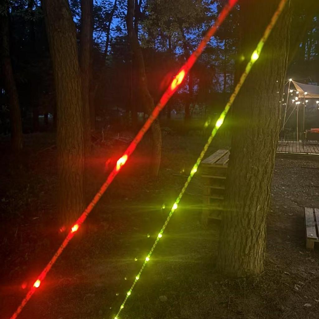 Waterproof LED String Lights: Luminous Wind Rope with Anti-Trip Feature for Lawn Decoration, Tent Camping, & Flashing Effects