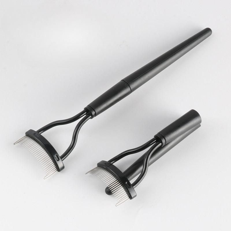 Foldable Ultra-fine Eyelash Brushes Lash Separator Eyebrow Eyelashes Extension Comb Eyelash Curler Make Up Tools Stainless Steel