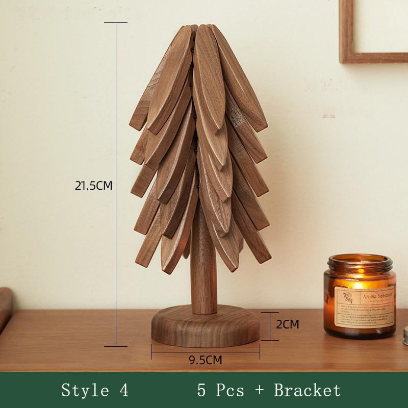 Walnut insulation mat Solid wood small tree coaster One tree anti-scalding placemat Log tea tray cute desktop decoration