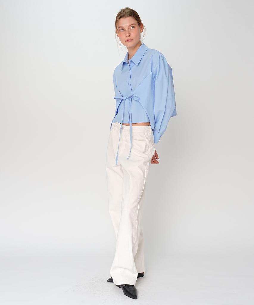 PAUL&ALICE Loose Fit Cotton Pants / White