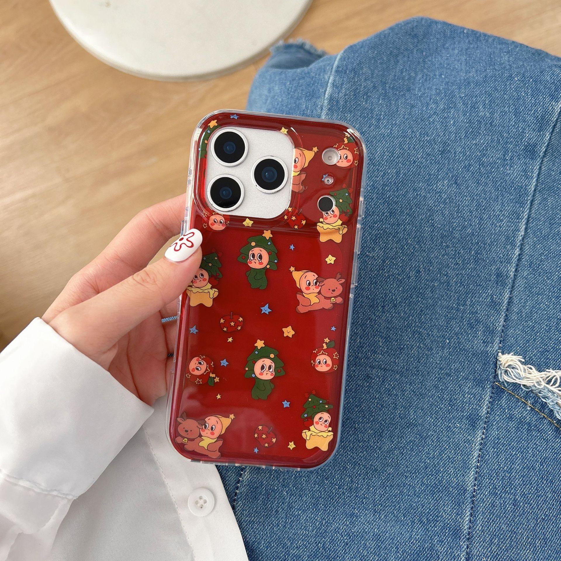 

Red Christmas Star Suitable for Apple 16 Phone Case iPhone 17 Pro Max New 15/14 Rounded Edge 17Pro max(without Packagi