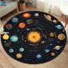 Planet Sun Round Area Rug,Carpet Rug for Living Room Bedroom Sofa Playroom Decor,Non-slip Floor Mat