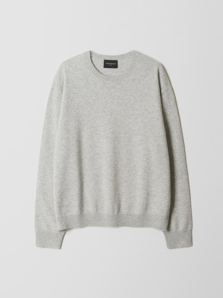 Pokeopeiseu Farasha Cashmere Crew Neck Knit Light Gray