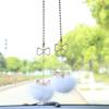 Cute Car Pendant Creative Letter Bow Cat Ears Mink Hair Ball Rearview Mirror Car Interior Pendant Ornaments Car Accessories