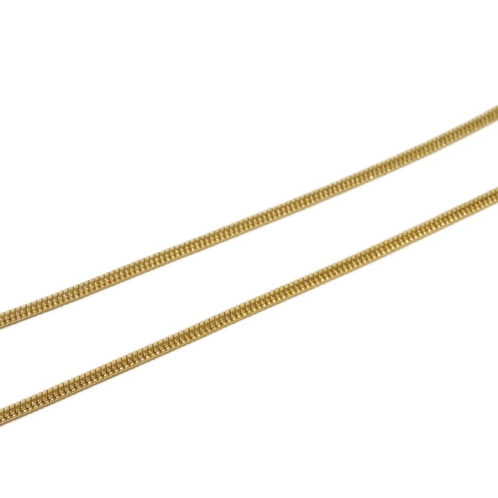 Used 10656 Oval Logo Pendant 7984 Gold Plated Charm Snake Chain Vintage CD Plated Gold Unisex from Japan AUTHENTIC