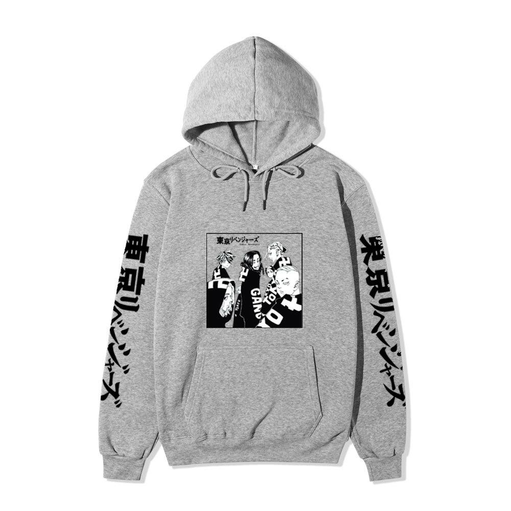 Tokyo Revengers Gang Group Unisex Fleece Hoodie Autumn Winter Black White Manga Print Long Sleeve Anime Pullover Sweatshirt